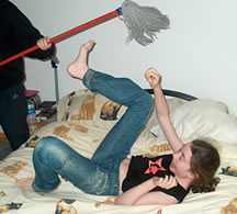 photo de morgane se faisant débarbouiller...